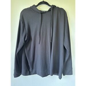 Vintage Karen Scott Sport Hoodie Women's‎  Black Size 0X Comfort Stretch